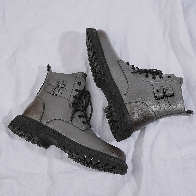 Men's Martin Boots - Mid-Calf Lace-Up Work Boots
