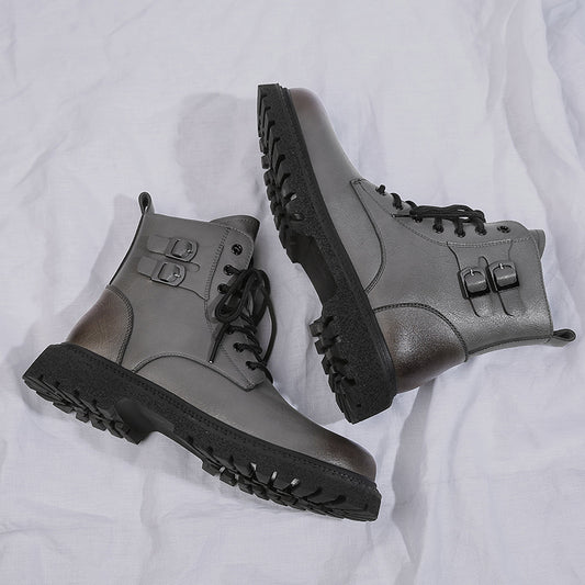 Men's Martin Boots - Mid-Calf Lace-Up Work Boots