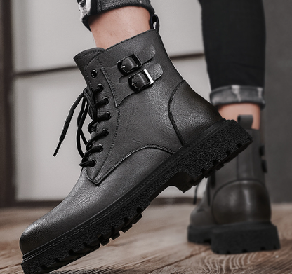 Men's Martin Boots - Mid-Calf Lace-Up Work Boots